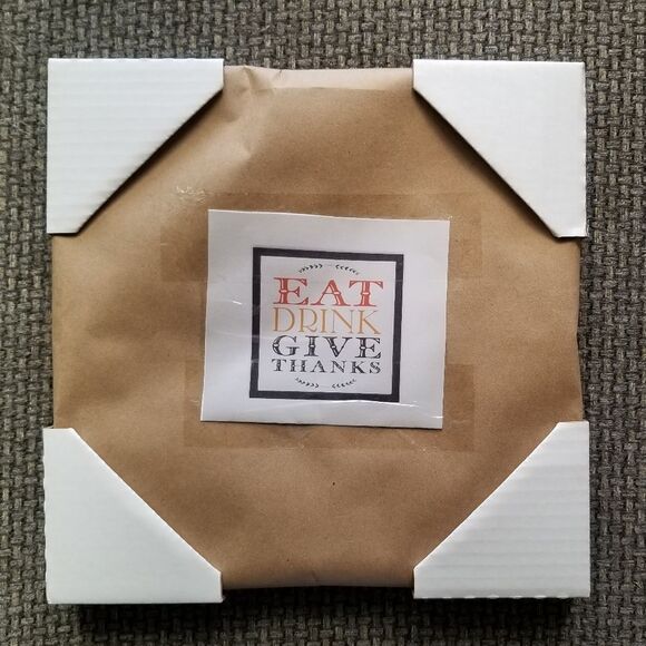 EAT Drink Give Thanks Framed Wood Sign Thanksgiving Holiday Decor Farmhouse Sign - Picture 4 of 4